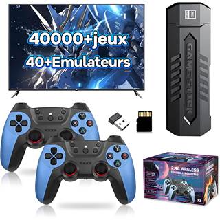 Console Rétro X2 Bleu 4K - 40 000+ Jeux & 40 Émulateurs