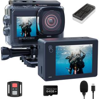 Apexcam X80 PRO - Caméra Sport 4K 60FPS Étanche 40m avec Stabilisation EIS