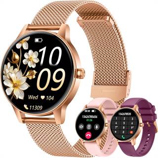 Montre Connectée Femme Or TAOLOON avec Appel Bluetooth 1.27" Cardio SpO2