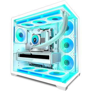 Boîtier PC Gaming ANSAITE H-D9 Blanc - 7 Ventilateurs ARGB PWM