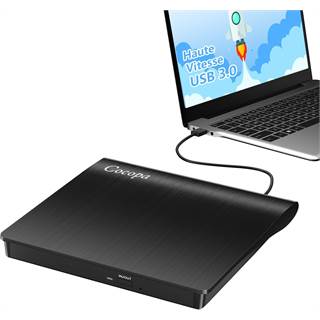 Cocopa Lecteur Graveur CD/DVD Externe USB 3.0 Ultra-Minve Portable