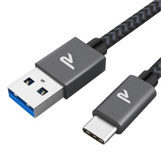 Cable USB C RAMPOW Nylon Tressé 1M - Charge Rapide 3A