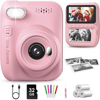 GREENKINDER Appareil Photo Enfant 14 MP avec Impression Instax Mini - Écran 3" Rose