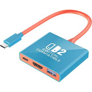 Dock TV Nintendo Switch 2 - Adaptateur HDMI 4K/60Hz USB-C PD 100W
