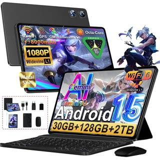 Tablette Android 15 - 10″ Octa-Core 30Go RAM 128Go Stockage 5G Clavier+Souris - 109,98 EUR