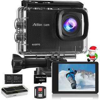 Camlance Caméra Action 4K 60FPS Étanche 40M + Carte 64GB