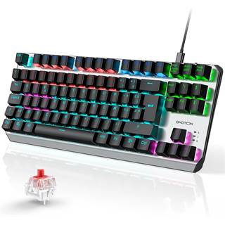 OMOTON Clavier Gamer Mécanique TKL 80% Switch Rouge AZERTY RGB