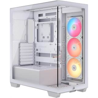 CORSAIR 3500X RS-R ARGB – Boîtier PC Mi-Tour Blanc avec Vitre Panoramique et 3 Ventilateurs RGB