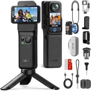 SJCAM C400 Bundle Vlog 4K - Caméra Action avec Écran Rotatif