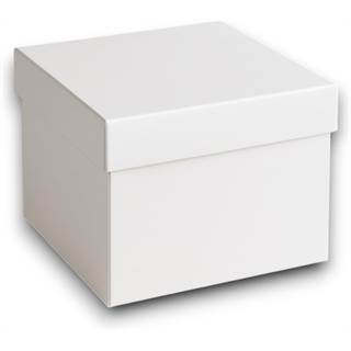 Lot de 10 boîtes blanches pliables avec couvercle 20x20x10cm pour mariage baptême cadeau