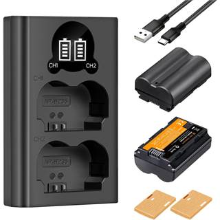 K&F CONCEPT NP-W235 - Batteries + Chargeur Double USB pour Fujifilm X‑T5, X‑T4, GFX