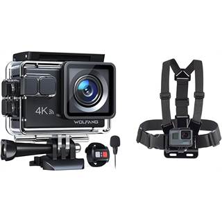 WOLFANG GA100 Caméra Sport 4K 30FPS 20MP + Harnais Poitrine