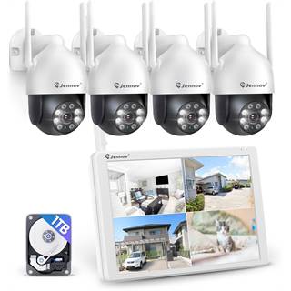 Kit Surveillance Jennov 5MP : 4 Caméras + Moniteur 10" + NVR 1To