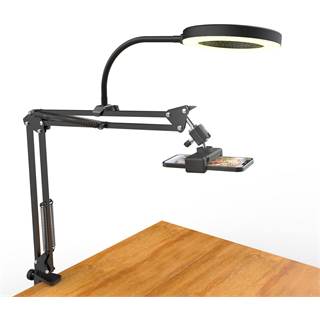 Support Caméra Aérien avec Anneau Lumineux - Trépied Bureau YouTube