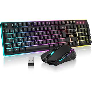 RedThunder K10 Clavier + Souris Gaming Sans Fil Combo RGB AZERTY
