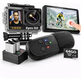 Eyes GO 5K Caméra Sport - 50MP + 31 Accessoires + Étanche 30M