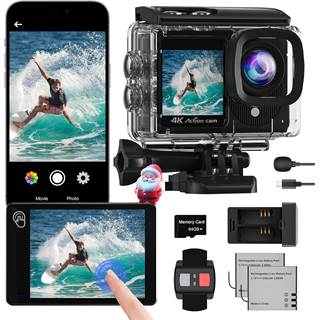 Caméra Sport 4K60FPS 48MP Étanche 40m avec Télécommande et 64GB