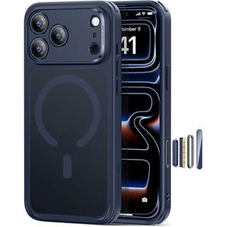 Coque ESR iPhone 17 Pro Max - Protection Militaire MagSafe Bleu Givré