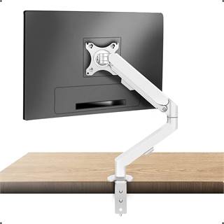 Support Écran PC Blanc Moniteur Bras Simple Ergonomique Ressort à Gaz 17-34 Pouces