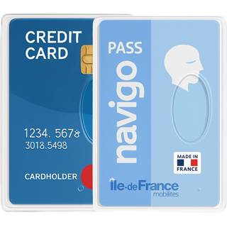 Lot de 2 Étuis Porte-Cartes Rigide Transparent – Protection Cartes Bancaires et Navigo