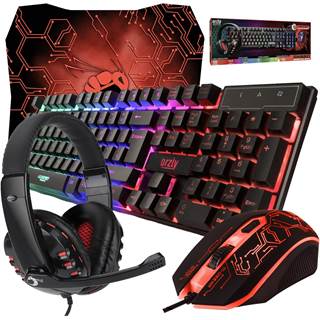 Orzly Kit Gaming Rx250 4-en-1 : Clavier RVB + Souris 3200 DPI + Casque + Tapis