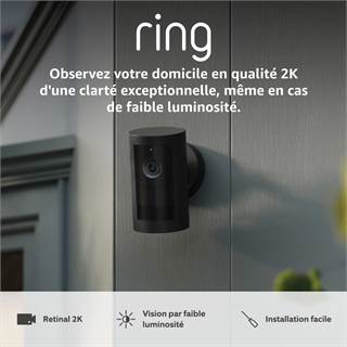 Ring Caméra Extérieure Plus Sans Fil 2K - Sécurité Intelligente
