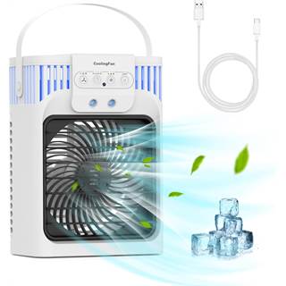 Mini Climatiseur Portable Anveltech 4 en 1 – Silencieux, 3 Vitesses, USB (Blanc)