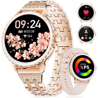 LIGE Montre Connectée Femme - Élégance Or Rose & Appels Bluetooth