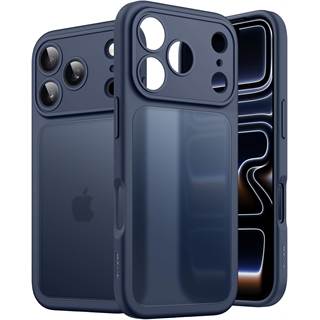 Coque JETech iPhone 17 Pro - Protection Militaire Translucide Mate Bleu Foncé