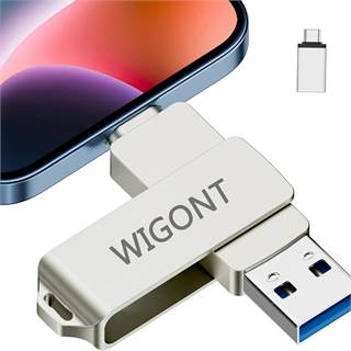 Clé USB WIGONT 128 Go Triple Connecteur : Lightning, USB-C et Type-A pour iPhone, Android et PC