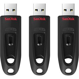 SanDisk Ultra Clé USB 3.0 - Pack de 3x64 Go à 130 Mo/s