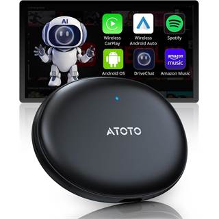 ATOTOZONE AD5 - Boîte AI CarPlay/Android Auto Sans Fil avec YouTube et ChatGPT