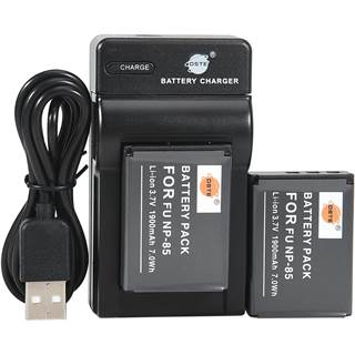 Batteries DSTE NP-85 + Chargeur USB pour Fuji FinePix