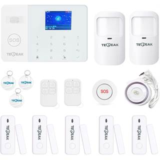 TECPEAK Wi-Fi/GSM Kit Alarme Maison Sans Fil - Protection Complète 11 Pièces