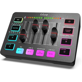 FIFINE MI19 – Table de Mixage Gaming avec Carte Son USB pour Streaming & Podcast