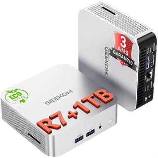 Photo GEEKOM A6 Mini PC avec AMD Ryzen 7 6800H, Radeon 680M, 1To PCIe 4.0 SSD, Boîtier - 529,00 EUR