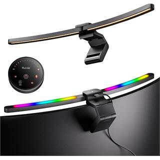 Quntis Lampe Écran PC Incurvée RGB 66cm avec Télécommande et Rétro-Éclairage