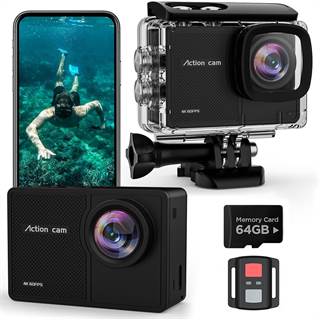 Caméra Sport TIMNUT T-16 4K60FPS 48MP - Étanche + SD 64Go + 2 Batteries