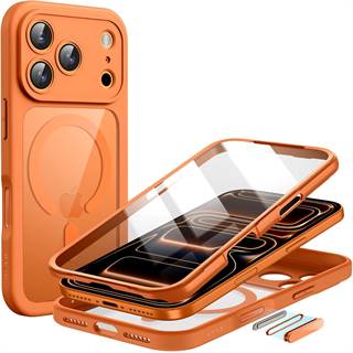 Coque JETech iPhone 17 Pro Max - Protection360° Verre Trempé MagSafe Orange