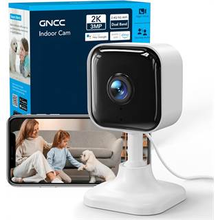 GNCC Caméra Surveillance Intérieure 2K 3MP WiFi - Vision Nocturne & Détection IA