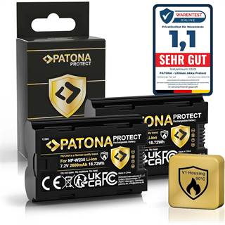 PATONA 2X Batterie NP-W235 2600mAh pour Fujifilm GFX et X-T