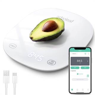 Arboleaf Balance de Cuisine Connectée - Calcul Calories & Nutrients, USB Rechargeable