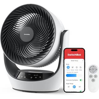 SwitchBot Ventilateur de Bureau USB rechargeable – Silencieux 24 dB, 4 Modes, Compatible Alexa