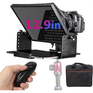 Moman MT12 Teleprompter Métal 14" pour Tablettes 12,9" - iPad/iPhone/Appareil Photo avec Télécommande APP