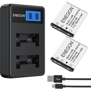 ENEGON Batterie NP-45 1200mAh + Chargeur (2-Pack)