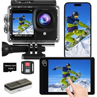 TIMNUT Caméra Sport A26 4K60FPS Double Écran + Carte 64Go