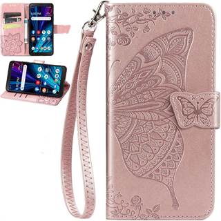 BAILI Coque Vivo S30 Pro Mini Magnétique avec Porte-Cartes Papillon Rose