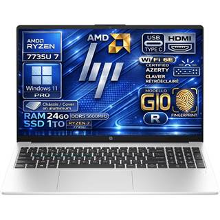HP 255R G10 - Laptop AMD Ryzen 7 7735U, 24 Go RAM, SSD 1 To