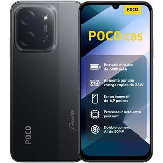 POCO C85 - Smartphone 6Go/128Go Noir à Petit Prix