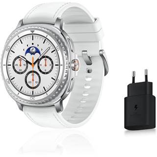 Samsung Galaxy Watch8 Classic - Montre Connectée Blanc avec IA et Chargeur 25W